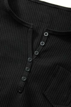 Y2K Aesthetic Button Front Crop Knit Top for Women - Coquette & Grunge Style Fashion