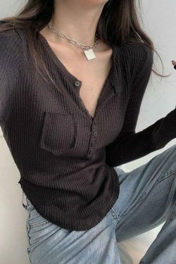 Y2K Aesthetic Button Front Crop Knit Top for Women - Coquette & Grunge Style Fashion