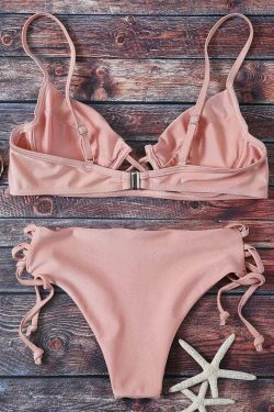 Y2K Aesthetic Cami Lace Up Bikini for Coquette and Grunge Style Fashionistas