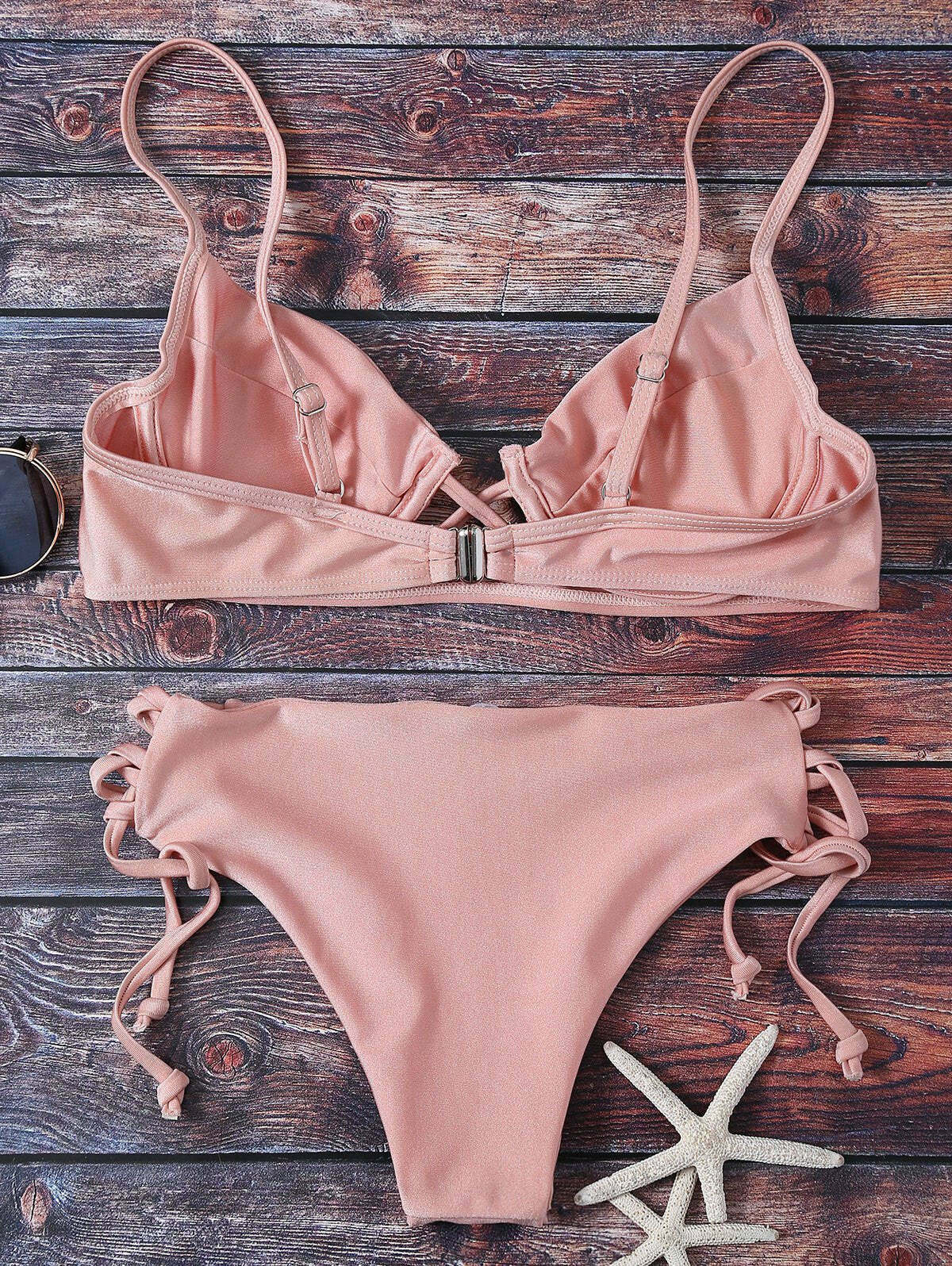 Y2K Aesthetic Cami Lace Up Bikini for Coquette and Grunge Style Fashionistas Y2K Aesthetic Cami Lace Up Bikini for Coquette and Grunge Style Fashionistas