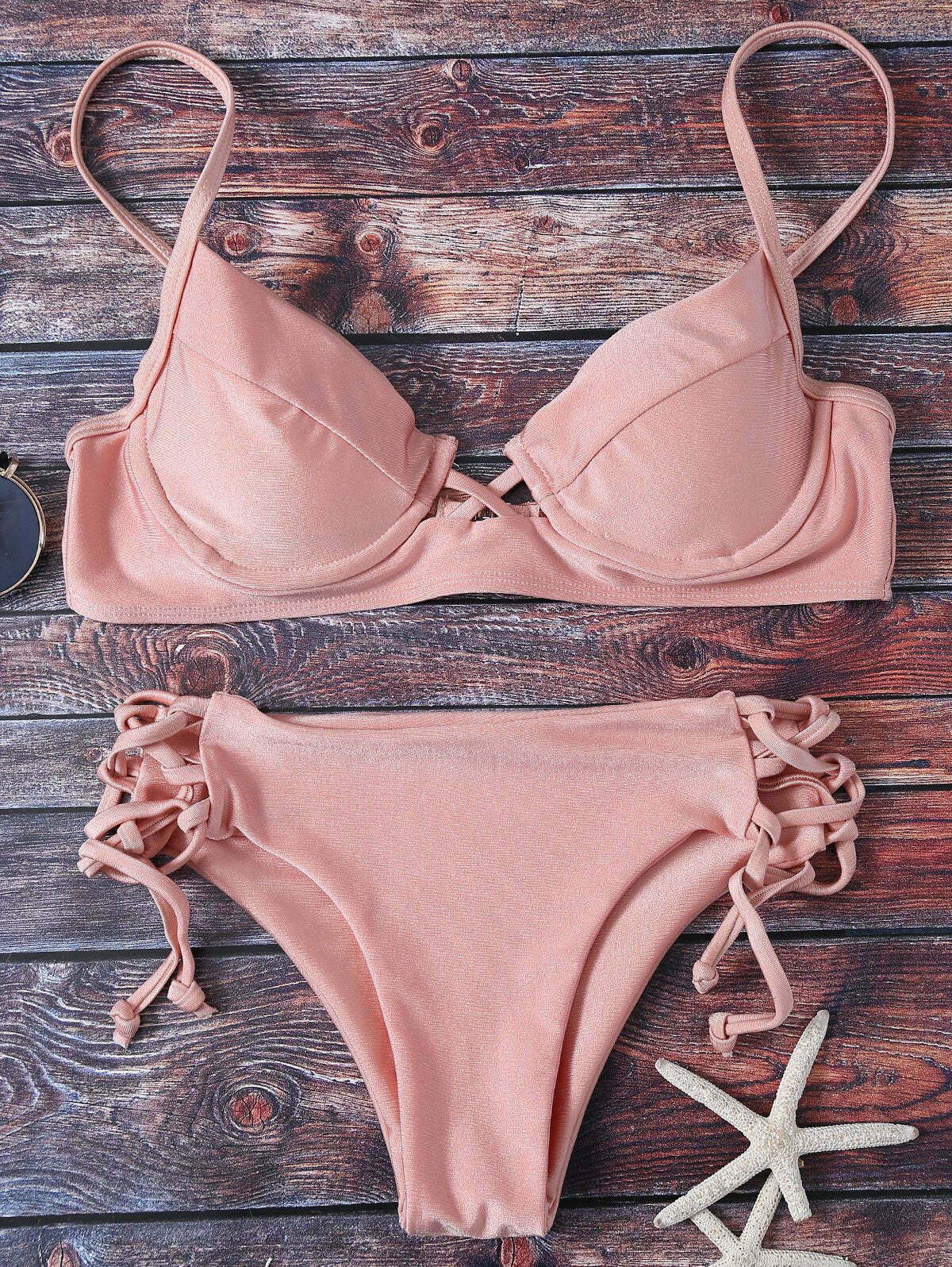 Y2K Aesthetic Cami Lace Up Bikini for Coquette and Grunge Style Fashionistas Y2K Aesthetic Cami Lace Up Bikini for Coquette and Grunge Style Fashionistas