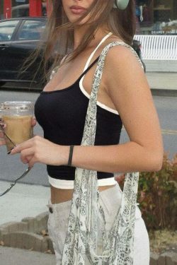 Y2K Aesthetic Cami Top: Coquette & Grunge Style, Cute Pastel Goth Fashion, Cargo Skirt & Hoodie