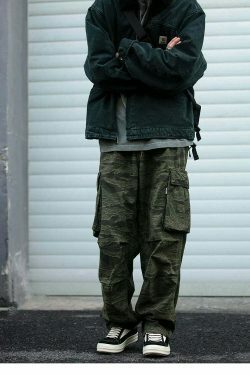 Y2K Aesthetic Camo Cargo Pants: Coquette Style Grunge Fashion for Women