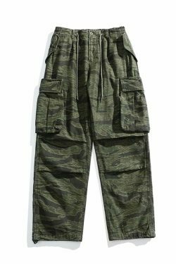 Y2K Aesthetic Camo Cargo Pants: Coquette Style Grunge Fashion for Women