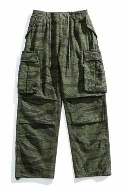Y2K Aesthetic Camo Cargo Pants: Coquette Style Grunge Fashion for Women