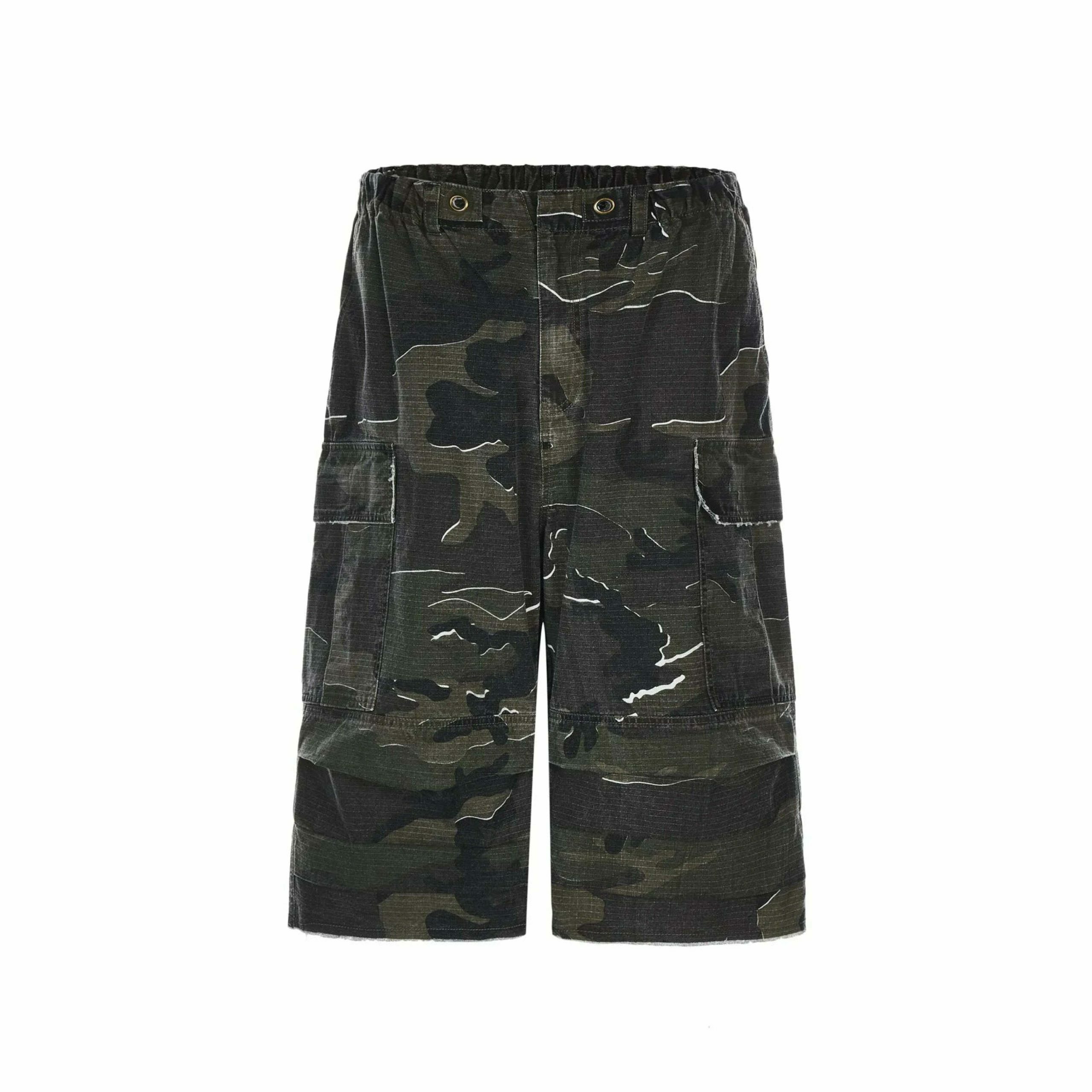 Y2K Aesthetic Camo Cargo Shorts for Women - Coquette Style Grunge Outfit with Old Money Vibes