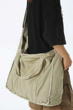 Y2K Aesthetic Canvas Burr Crossbody Bag with Large Capacity