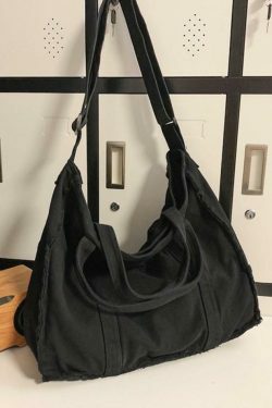 Y2K Aesthetic Canvas Burr Crossbody Bag with Large Capacity