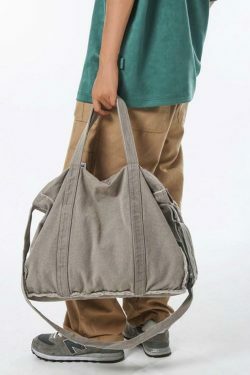 Y2K Aesthetic Canvas Burr Crossbody Bag with Large Capacity