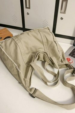 Y2K Aesthetic Canvas Burr Crossbody Bag with Large Capacity