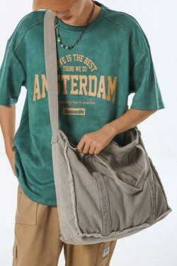 Y2K Aesthetic Canvas Burr Crossbody Bag with Large Capacity