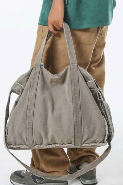 Y2K Aesthetic Canvas Burr Crossbody Bag with Large Capacity
