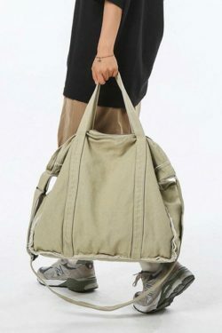 Y2K Aesthetic Canvas Burr Crossbody Bag with Large Capacity