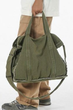Y2K Aesthetic Canvas Burr Crossbody Bag with Large Capacity