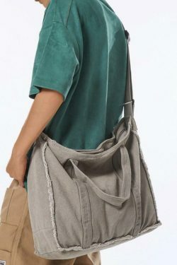 Y2K Aesthetic Canvas Burr Crossbody Bag with Large Capacity