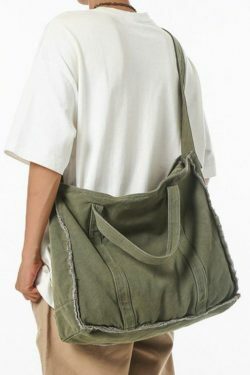 Y2K Aesthetic Canvas Burr Crossbody Bag with Large Capacity