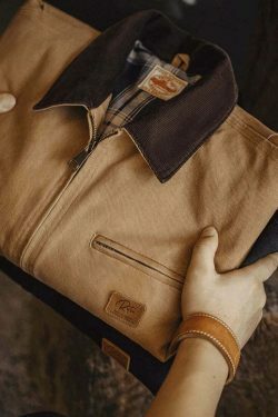 Y2K Aesthetic Canvas Workwear Jacket for Women - Coquette Grunge Fashion