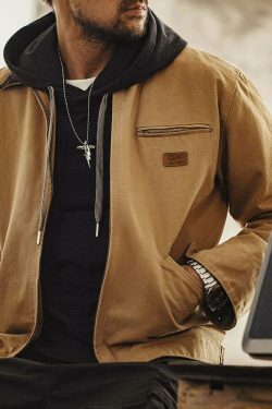 Y2K Aesthetic Canvas Workwear Jacket for Women - Coquette Grunge Fashion