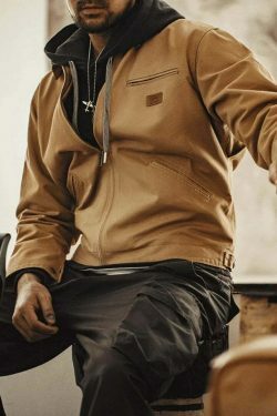 Y2K Aesthetic Canvas Workwear Jacket for Women - Coquette Grunge Fashion