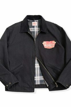 Y2K Aesthetic Canvas Workwear Jacket for Women - Coquette Grunge Fashion