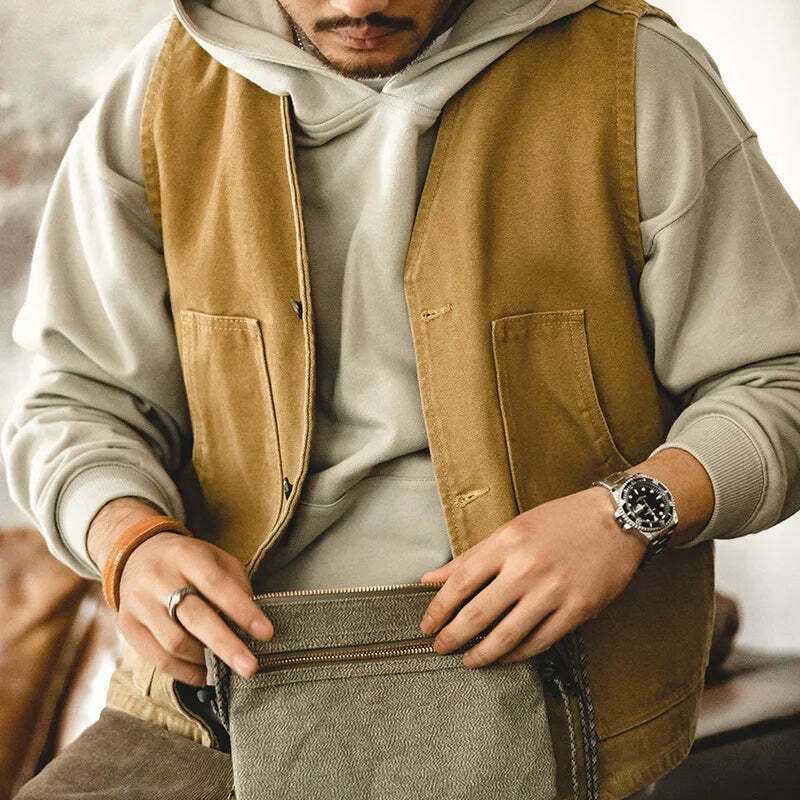 Y2K Aesthetic Canvas Workwear Vest - Coquette Grunge Fashion with Pastel Goth Vibes Y2K Aesthetic Canvas Workwear Vest - Coquette Grunge Fashion with Pastel Goth Vibes