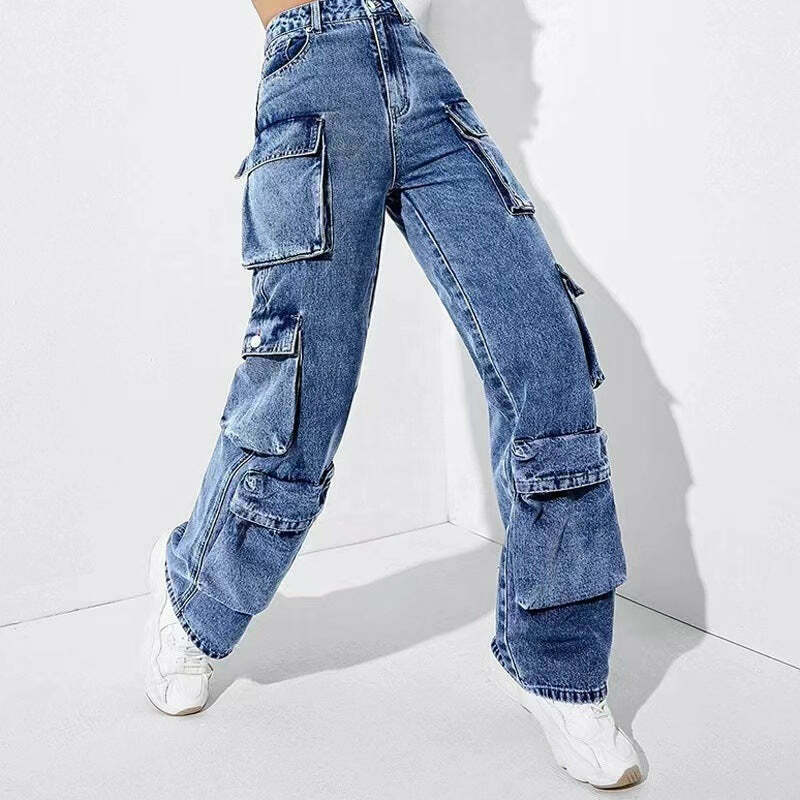 Y2K Aesthetic Cargo Denim Jeans - Coquette Grunge Fashion & Pastel Goth Vibes Y2K Aesthetic Cargo Denim Jeans - Coquette Grunge Fashion & Pastel Goth Vibes