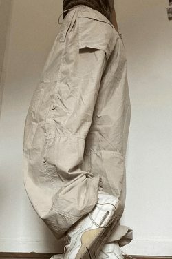 Y2K Aesthetic Cargo Pants for Women - Coquette Grunge Pastel Goth Style