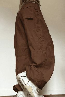 Y2K Aesthetic Cargo Pants for Women - Coquette Grunge Pastel Goth Style