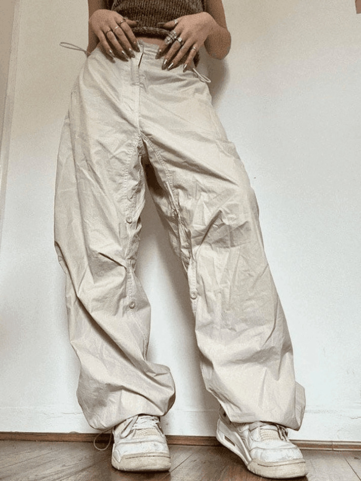 Y2K Aesthetic Cargo Pants for Women - Coquette Grunge Pastel Goth Style Y2K Aesthetic Cargo Pants for Women - Coquette Grunge Pastel Goth Style