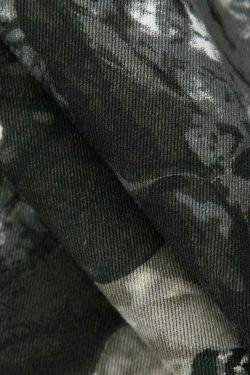 Y2K Aesthetic Cargo Pants with Abstract Print and Multi-Pocket Design