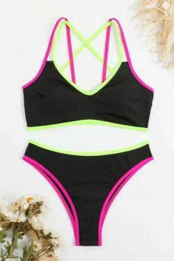 Y2K Aesthetic Cargo Skirt & Cute Crop Top Set - Coquette Style Swimsuit for Women