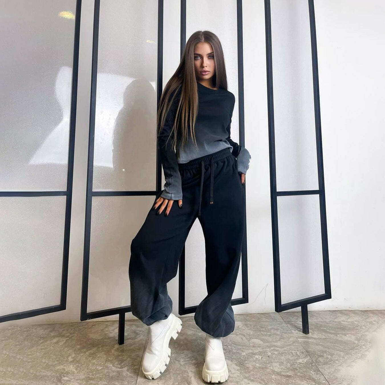 Y2K Aesthetic Cargo Skirt & Hoodie Set for Urban Street Style Women Y2K Aesthetic Cargo Skirt & Hoodie Set for Urban Street Style Women