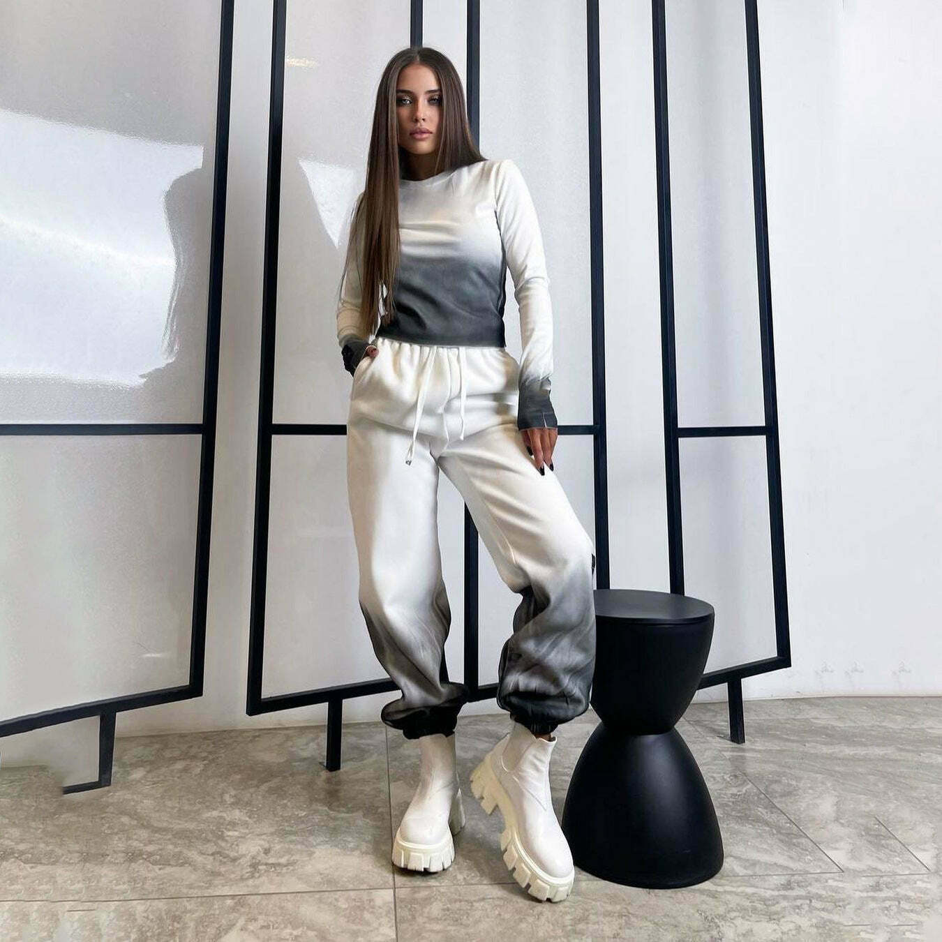 Y2K Aesthetic Cargo Skirt & Hoodie Set for Urban Street Style Women Y2K Aesthetic Cargo Skirt & Hoodie Set for Urban Street Style Women