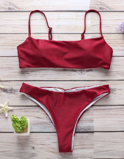 Y2K Aesthetic Cargo Skirt - Coquette Style & Grunge Fashion - Split Strap Solid Color Bikini