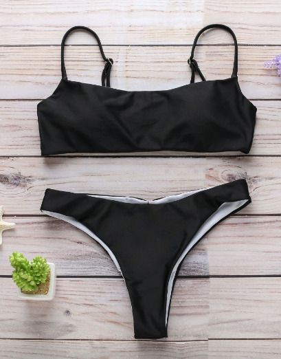 Y2K Aesthetic Cargo Skirt - Coquette Style & Grunge Fashion - Split Strap Solid Color Bikini