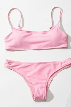 Y2K Aesthetic Cargo Skirt - Coquette Style & Grunge Fashion - Split Strap Solid Color Bikini