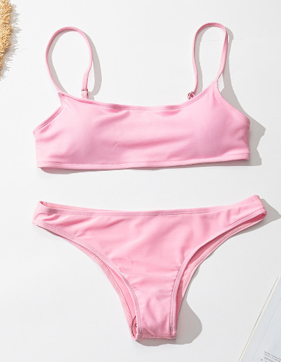 Y2K Aesthetic Cargo Skirt - Coquette Style & Grunge Fashion - Split Strap Solid Color Bikini