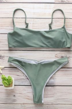 Y2K Aesthetic Cargo Skirt - Coquette Style & Grunge Fashion - Split Strap Solid Color Bikini