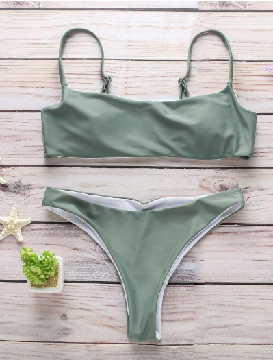 Y2K Aesthetic Cargo Skirt - Coquette Style & Grunge Fashion - Split Strap Solid Color Bikini