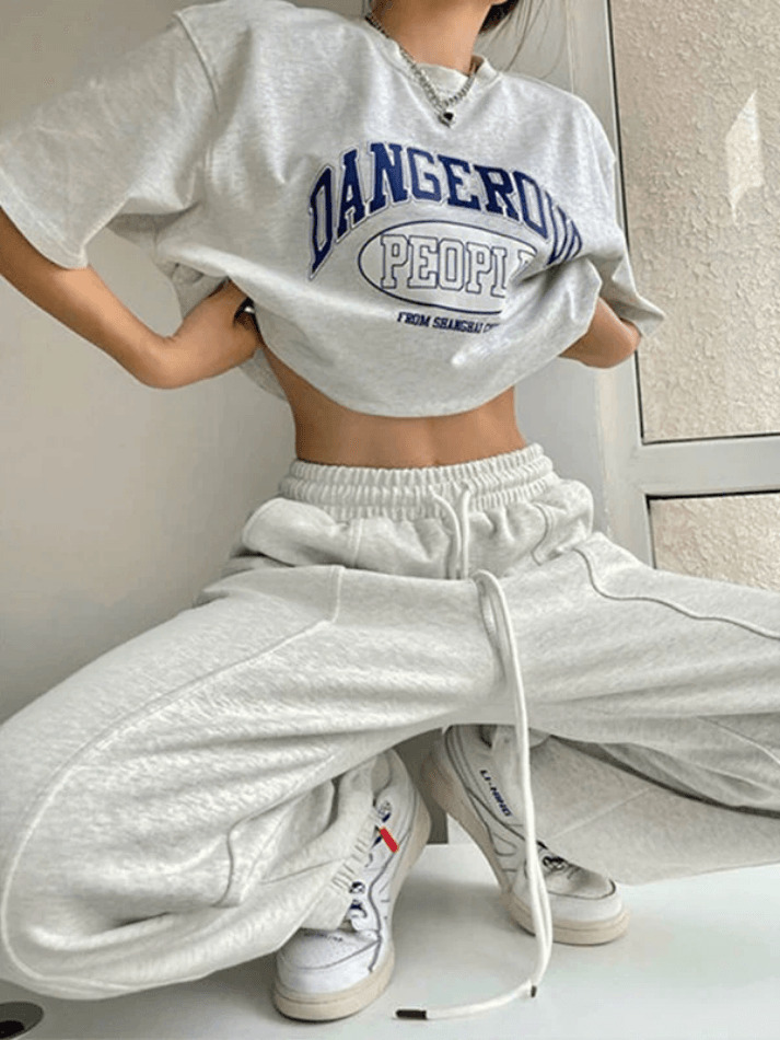 Y2K Aesthetic Cargo Skirt - Coquette Style Grunge Outfit with Street Solid Color Sweatpants