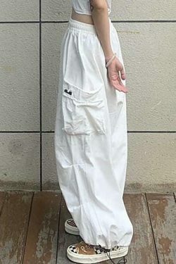 Y2K Aesthetic Cargo Skirt: Coquette Style Grunge Fashion - Drawstring Cargo Joggers