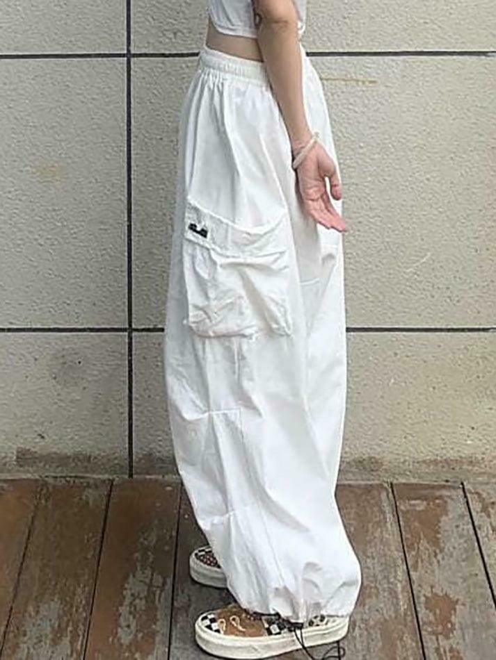 Y2K Aesthetic Cargo Skirt: Coquette Style Grunge Fashion - Drawstring Cargo Joggers Y2K Aesthetic Cargo Skirt: Coquette Style Grunge Fashion - Drawstring Cargo Joggers