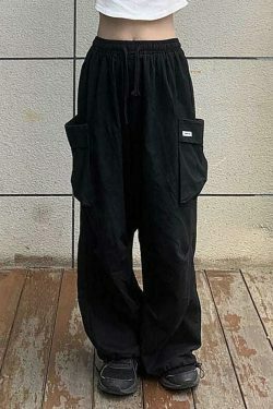 Y2K Aesthetic Cargo Skirt: Coquette Style Grunge Fashion - Drawstring Cargo Joggers