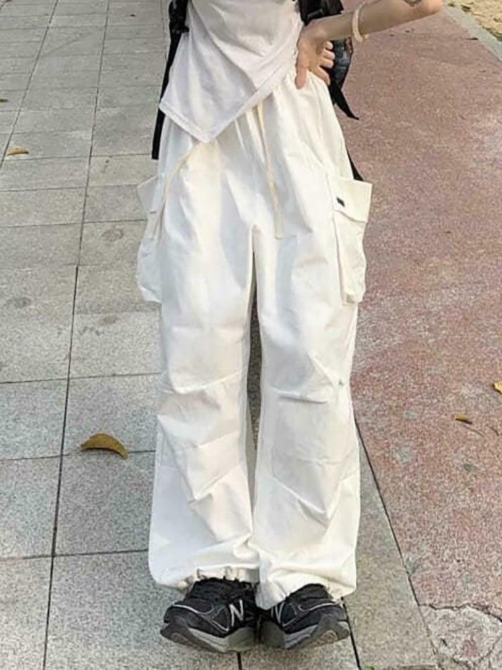 Y2K Aesthetic Cargo Skirt: Coquette Style Grunge Fashion - Drawstring Cargo Joggers Y2K Aesthetic Cargo Skirt: Coquette Style Grunge Fashion - Drawstring Cargo Joggers