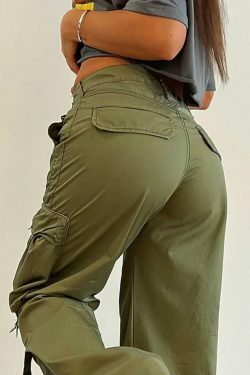 Y2K Aesthetic Cargo Skirt: Coquette Style Grunge Fashion - Wide Leg Cargo Pants