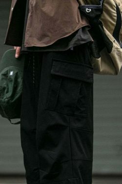 Y2K Aesthetic Cargo Skirt: Coquette Style Grunge Fashion for Women - Straight Leg Twill Cargo Pants