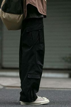 Y2K Aesthetic Cargo Skirt: Coquette Style Grunge Fashion for Women - Straight Leg Twill Cargo Pants