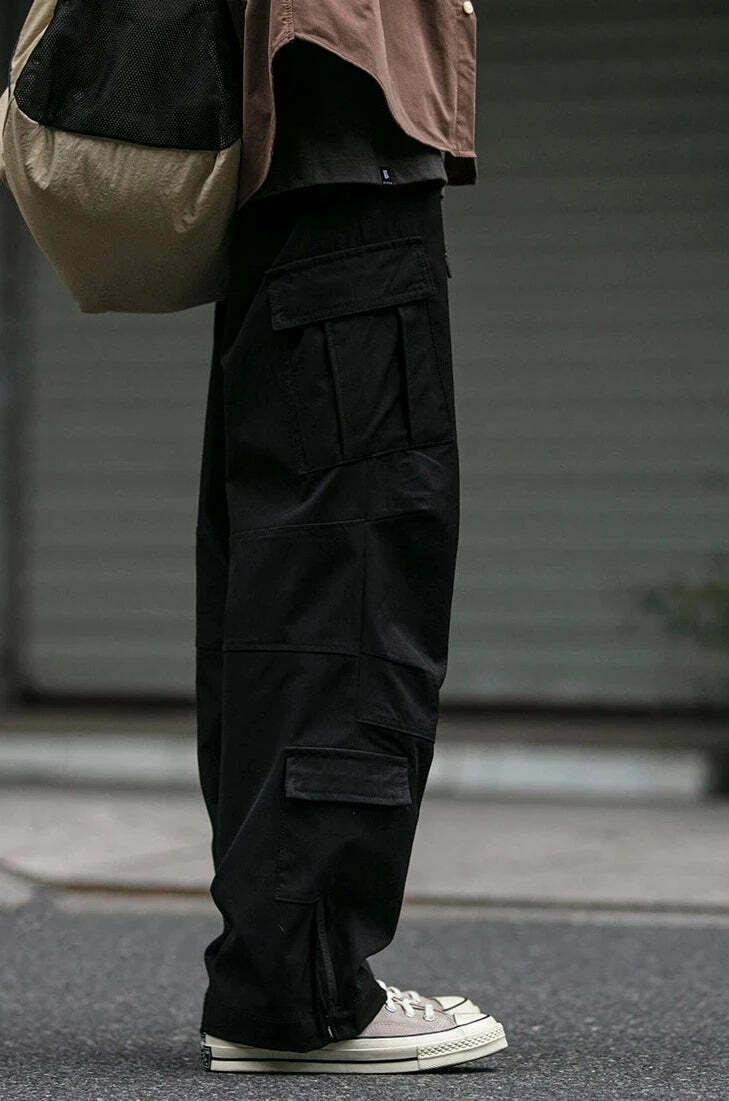 Y2K Aesthetic Cargo Skirt: Coquette Style Grunge Fashion for Women - Straight Leg Twill Cargo Pants