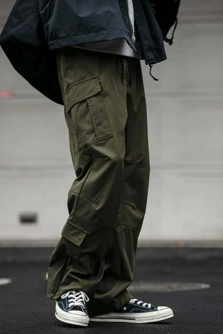 Y2K Aesthetic Cargo Skirt: Coquette Style Grunge Fashion for Women - Straight Leg Twill Cargo Pants