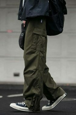 Y2K Aesthetic Cargo Skirt: Coquette Style Grunge Fashion for Women - Straight Leg Twill Cargo Pants
